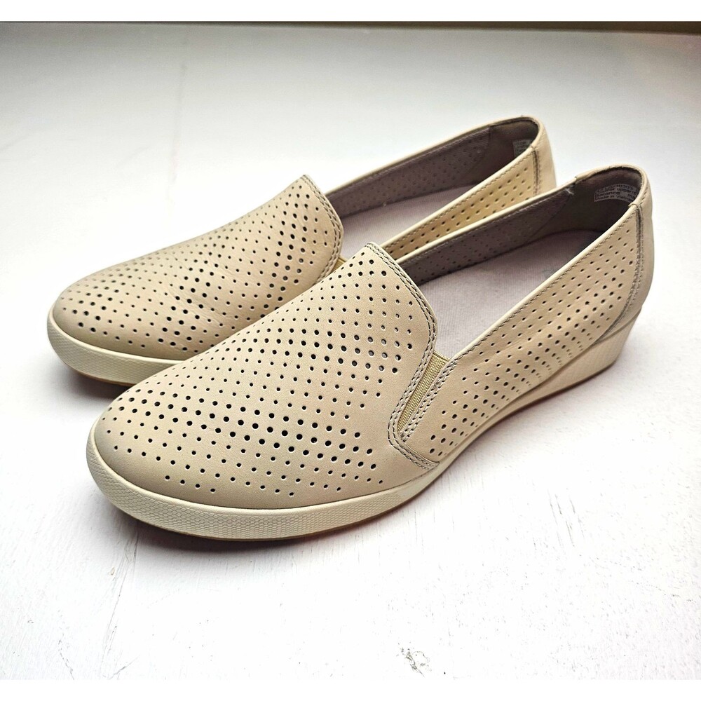 Dansko Odina Women’s Beige Leather Perforated Slip-On Cushioned Comfort Shoes 41